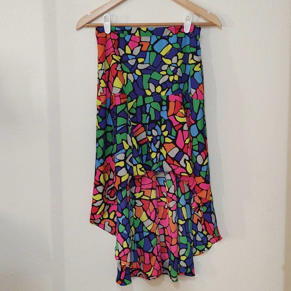 L'Amour Nanette Lepore stained glass Hi-Lo skirt